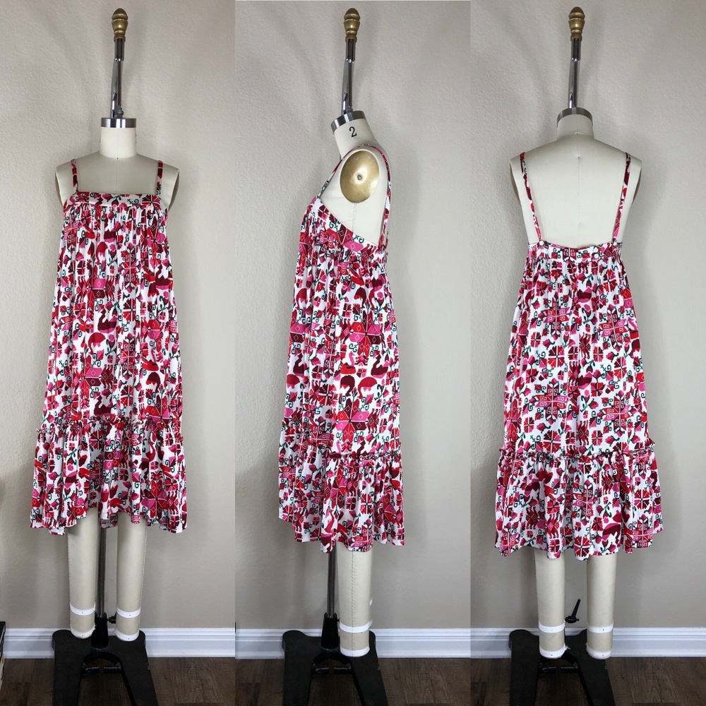Nieves Lavi Nordic Pattern Peasant Swing Dress - Picture 2 of 6